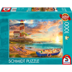 Schmidt Sunset over Lighthouse Bay Jigsaw Puzzle (1000 Pieces)