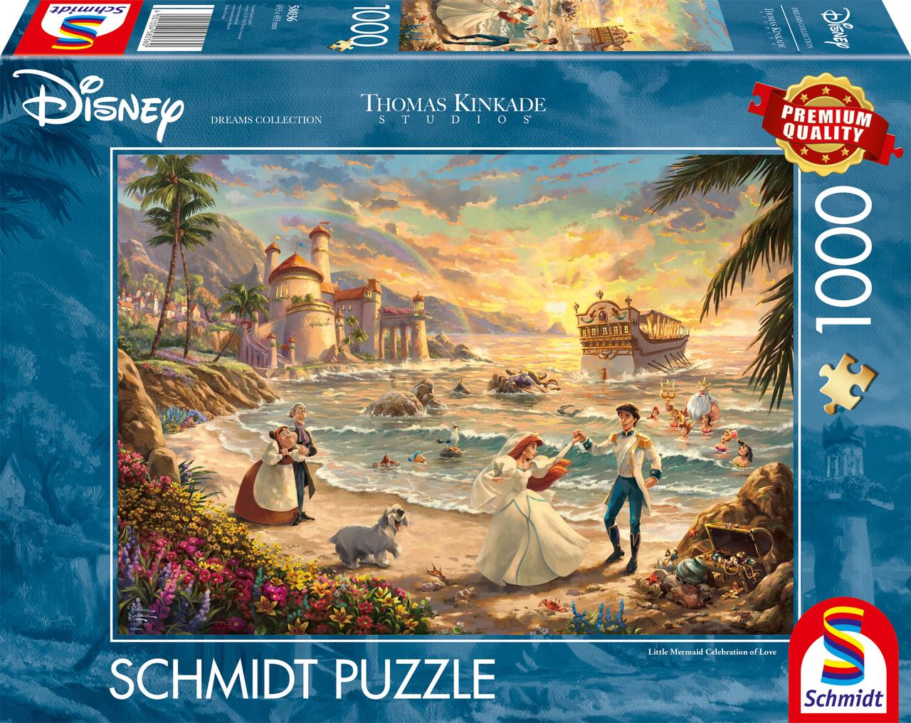 Schmidt Thomas Kinkade: Disney The Little Mermaid Celebration of Love Jigsaw Puzzle (1000 Pieces) DAMAGED  BOX