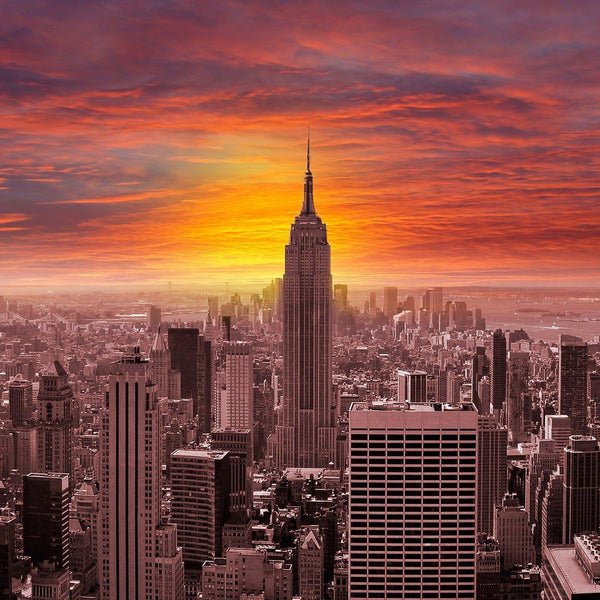 Enjoy Sunset Over New York Skyline Jigsaw Puzzle (1000 Pieces)