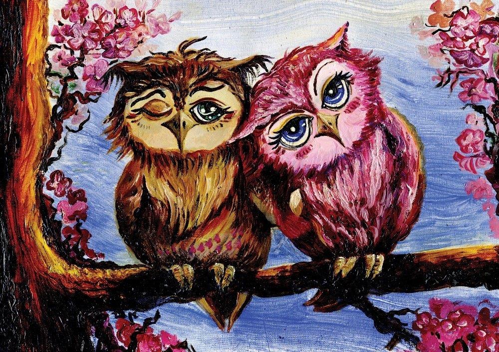 Art Puzzle Owls in Love Jigsaw Puzzle (1000 Pieces)