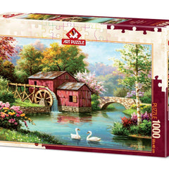 Art Puzzle Red Old Mill Jigsaw Puzzle (1000 Pieces)