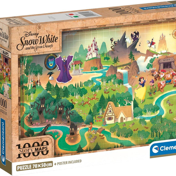 Clementoni Disney Story Maps Snow White Jigsaw Puzzle (1000 Pieces)
