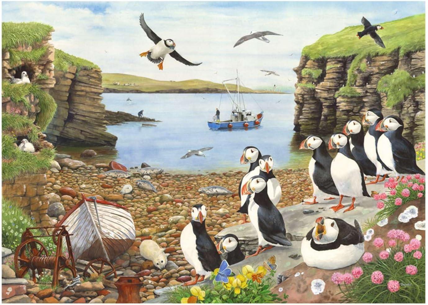 House of Puzzles Puffin Parade Jigsaw Puzzle (Big 500 XL Pieces)