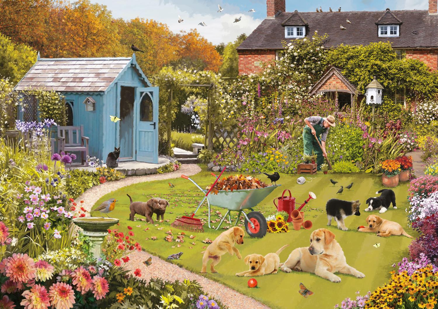 Otter House Garden Fun Jigsaw Puzzle (500 Extra Large XL Pieces)