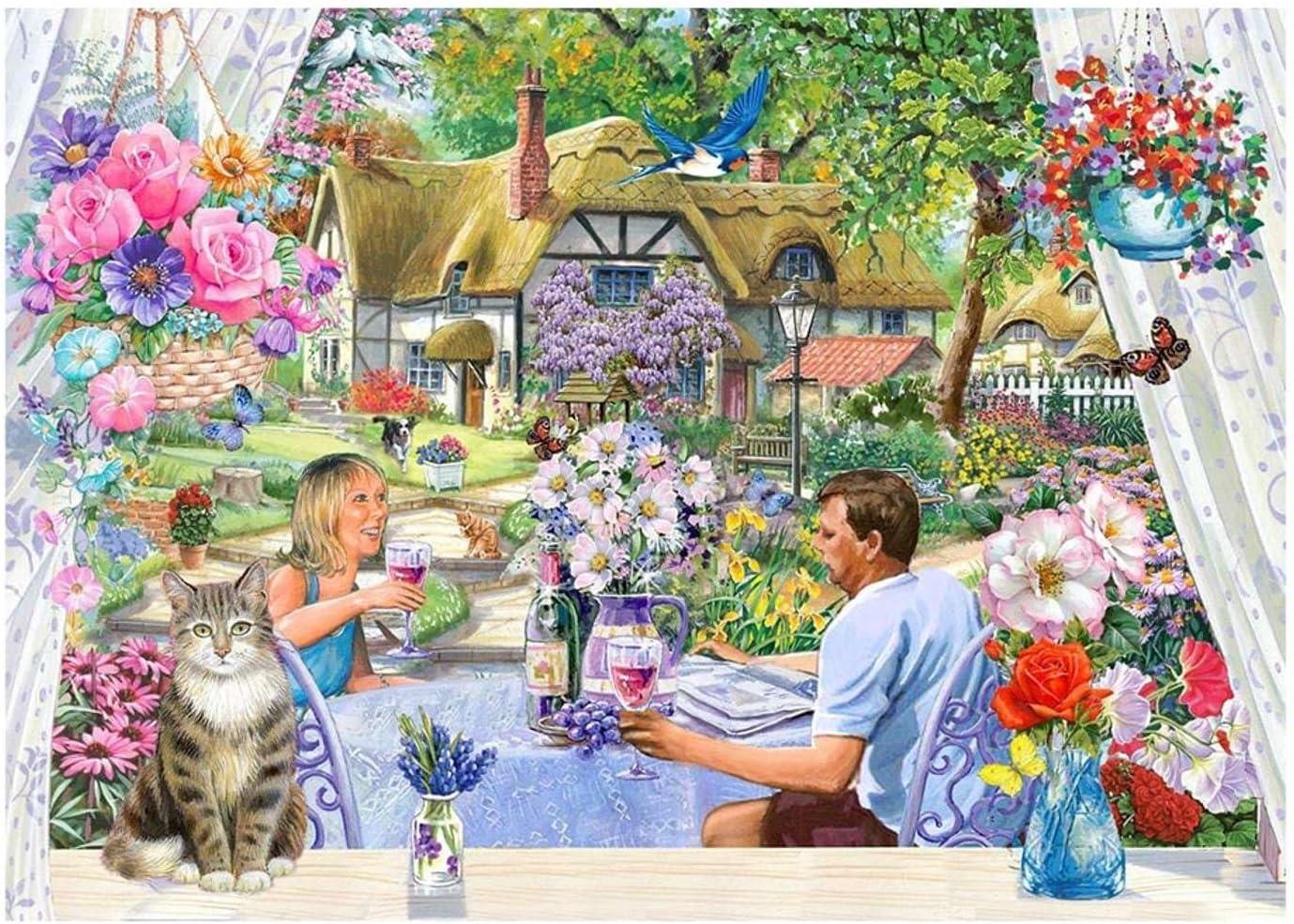 House of Puzzles Enjoying the Garden Big Jigsaw Puzzle (500 XL Pieces)