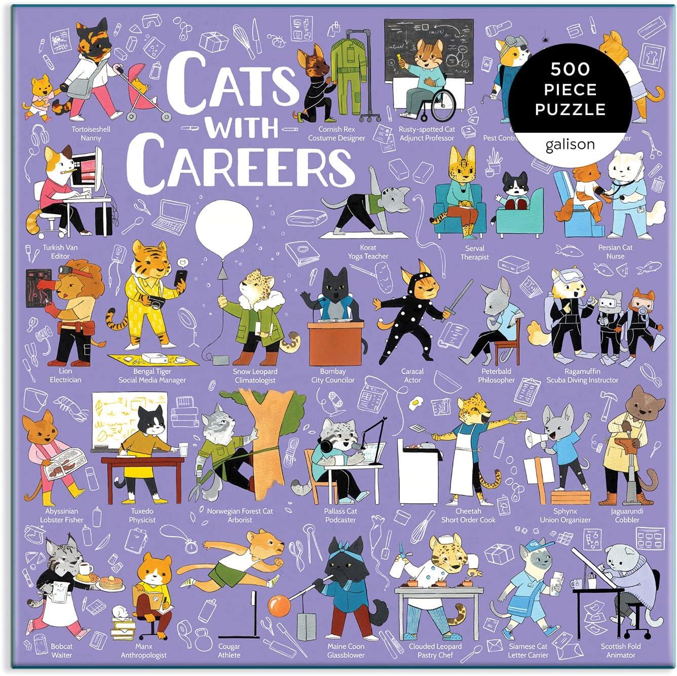 Galison Cats with Careers Jigsaw Puzzle (500 Pieces)