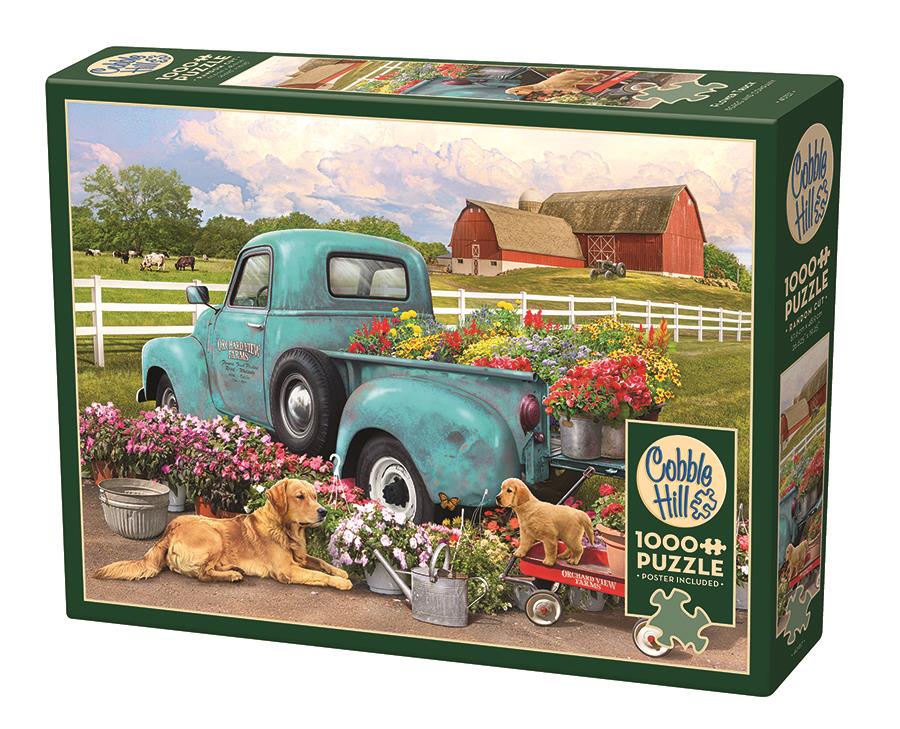Vintage Truck Mit Blumen Puzzle – 1000 Teile, 68 X 49 Cm, Für Erwachsene & Familien