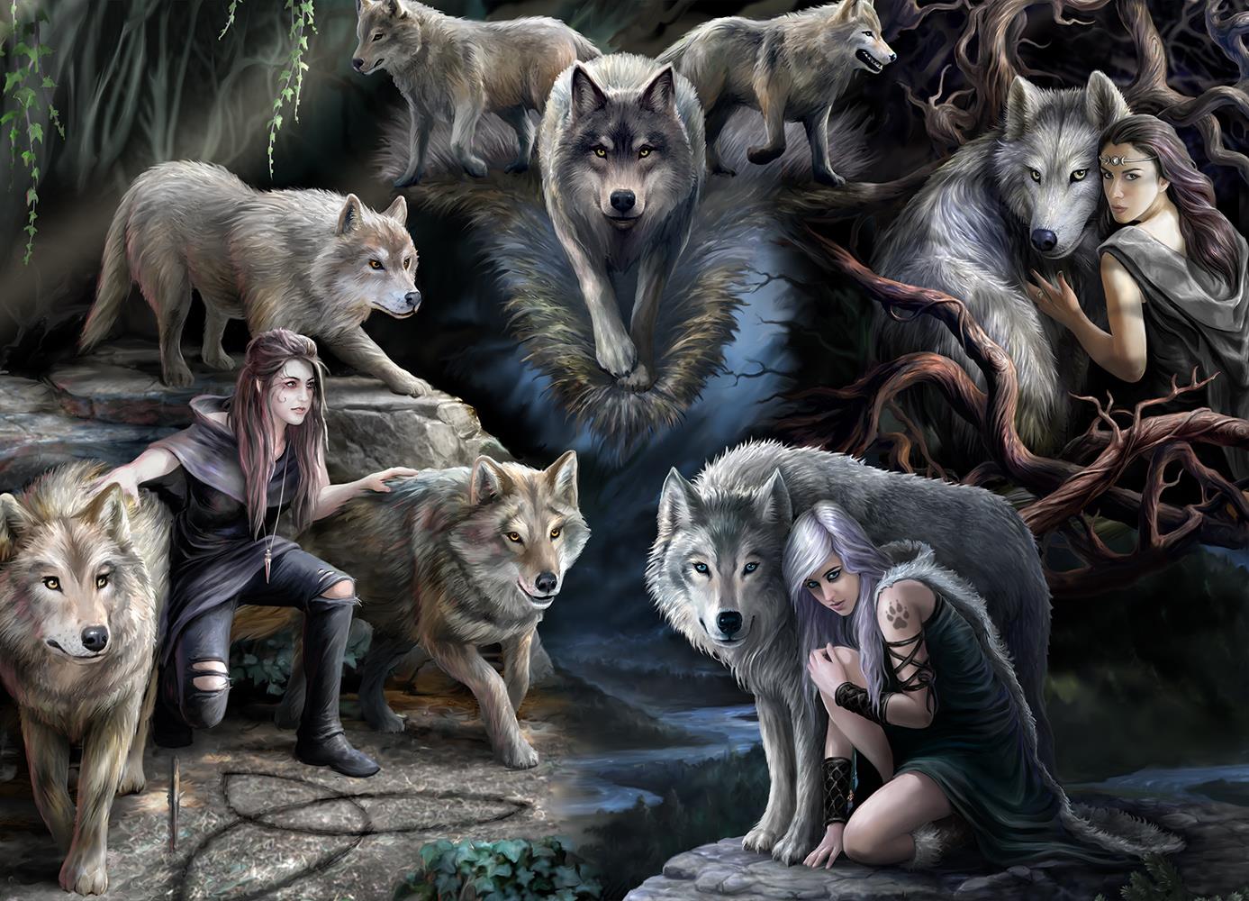 Bluebird Anne Stokes - Wolf Collage Jigsaw Puzzle (1500 Pieces)