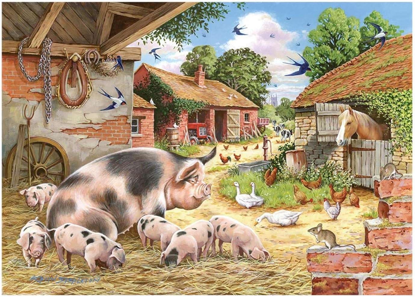 House of Puzzles Poppy's Piglets - Big Jigsaw Puzzle (500 XL Pieces)