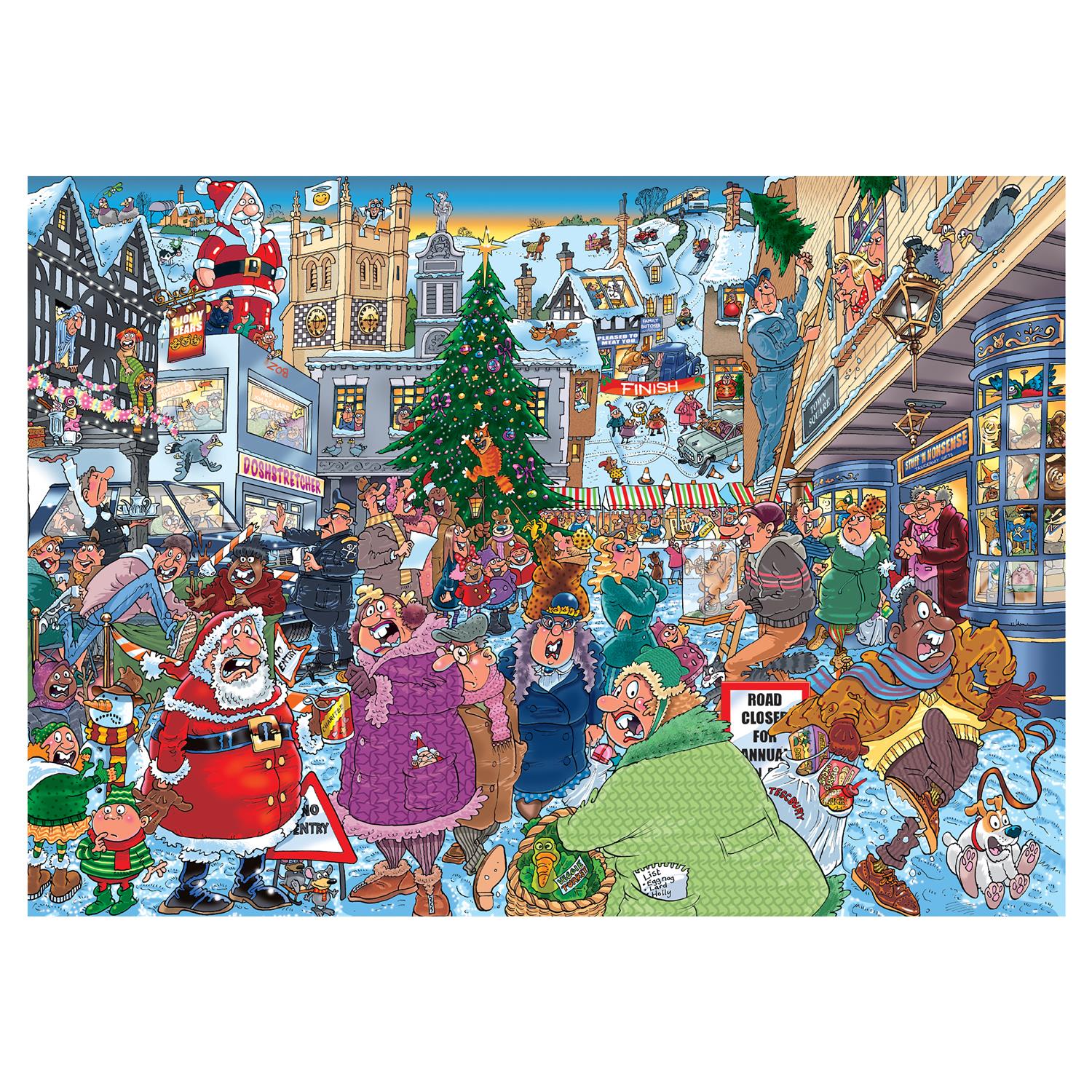 Wasgij Christmas 19 Santa Dash Jigsaw Puzzles (2 x 1000 Pieces) PDK