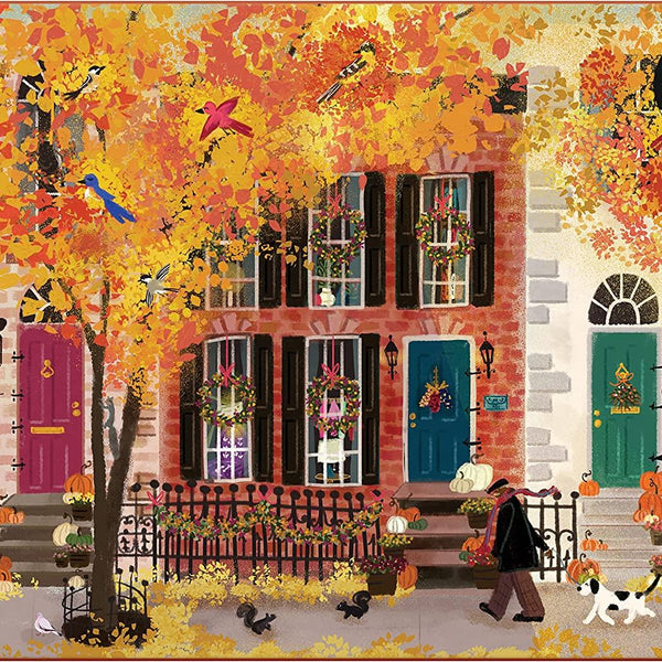 Galison Autumn in the Neighborhood Jigsaw Puzzle (1000 Pieces)