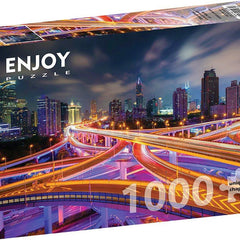 Enjoy Shanghai Downtown at Night Jigsaw Puzzle (1000 Pieces)