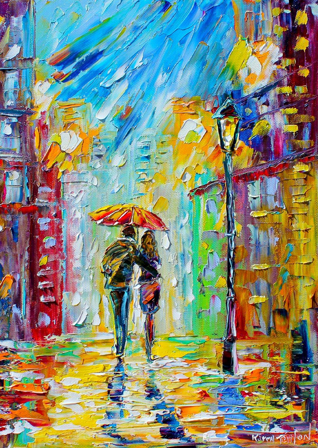 Enjoy Rainy Romance in the City Jigsaw Puzzle (1000 Pieces)