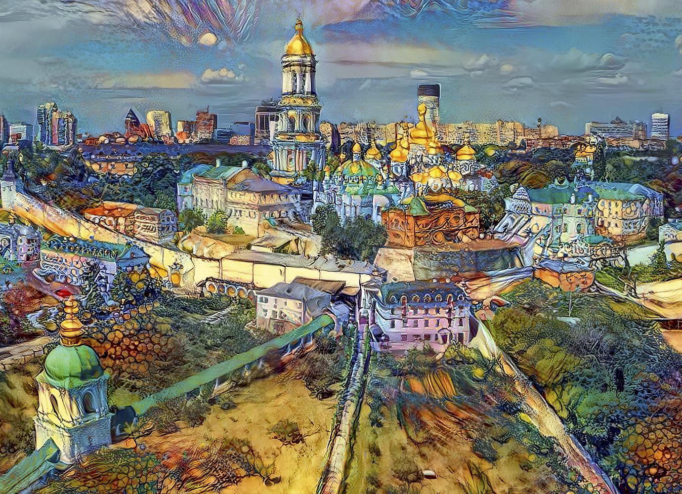 Bluebird Kyiv (Kiev), Ukraine City Jigsaw Puzzle (1000 Pieces)
