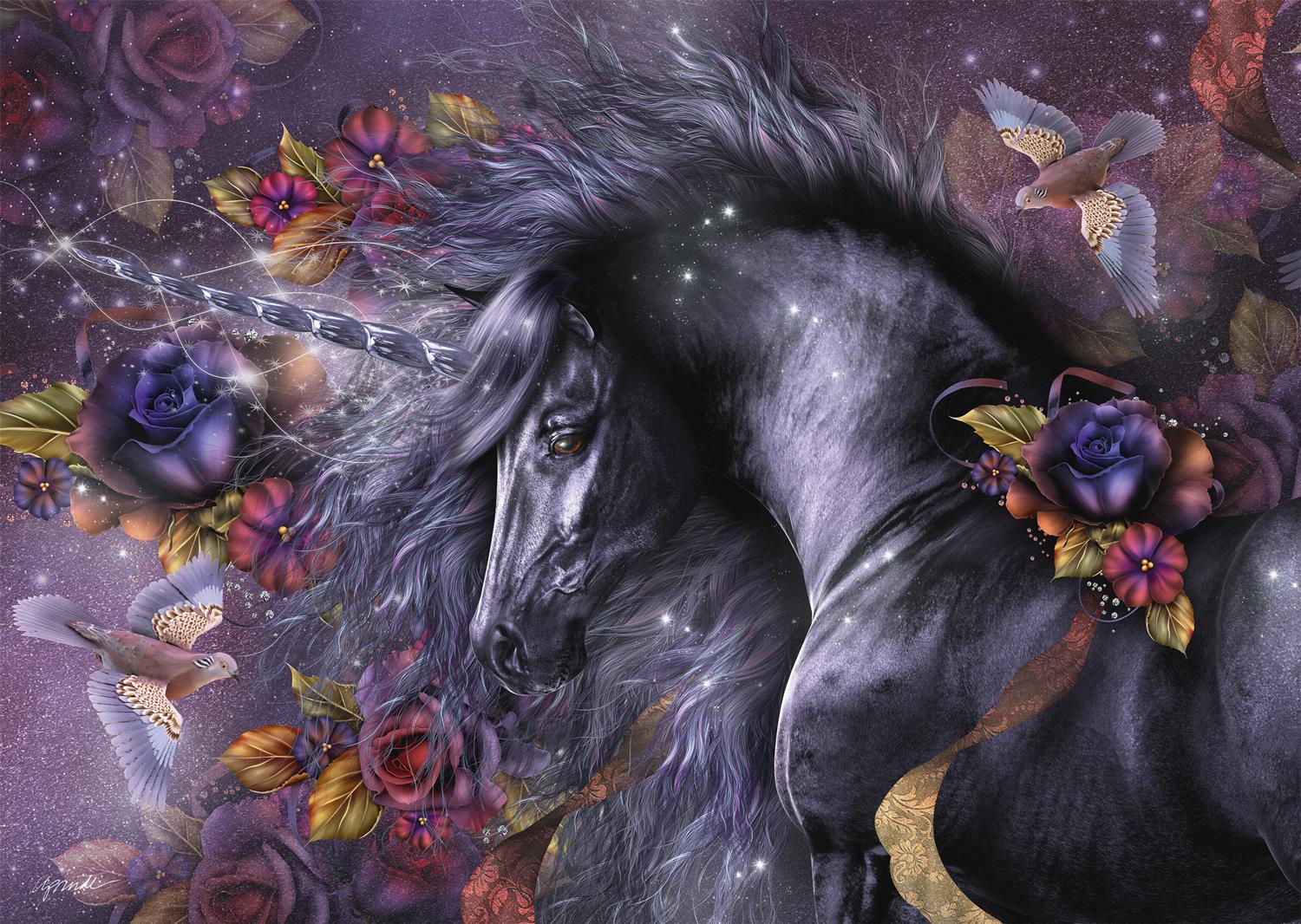 Schmidt Laurie Prindle Blue Rose Jigsaw Puzzle (1000 Pieces)