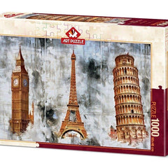 Art Puzzle Three Cities - Three Towers Jigsaw Puzzle (1000 Pieces)