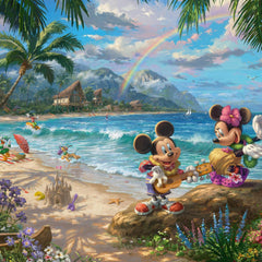 Schmidt Kinkade Disney Minnie & Mickey in Hawaii Jigsaw Puzzle (1000 Pieces)