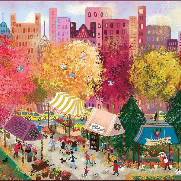 Galison Autumn at the City Market, Joy Laforme Jigsaw Puzzle (1000 Pieces)