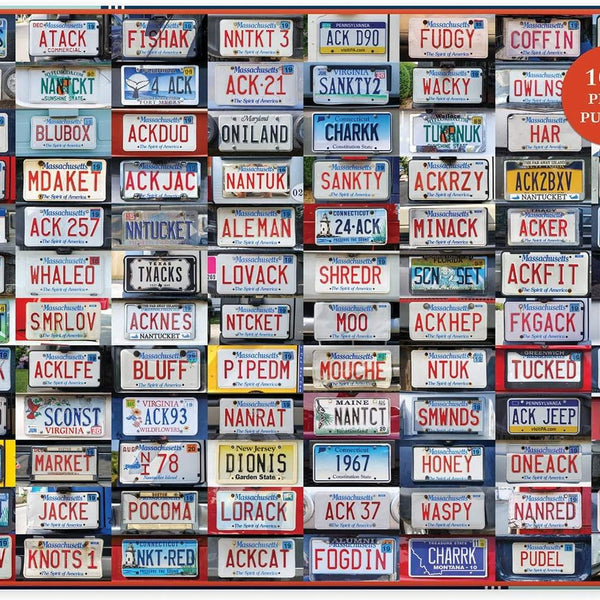 Galison Nantucket License Plates Jigsaw Puzzle (1000 Pieces)