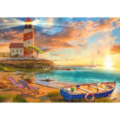 Schmidt Sunset over Lighthouse Bay Jigsaw Puzzle (1000 Pieces)