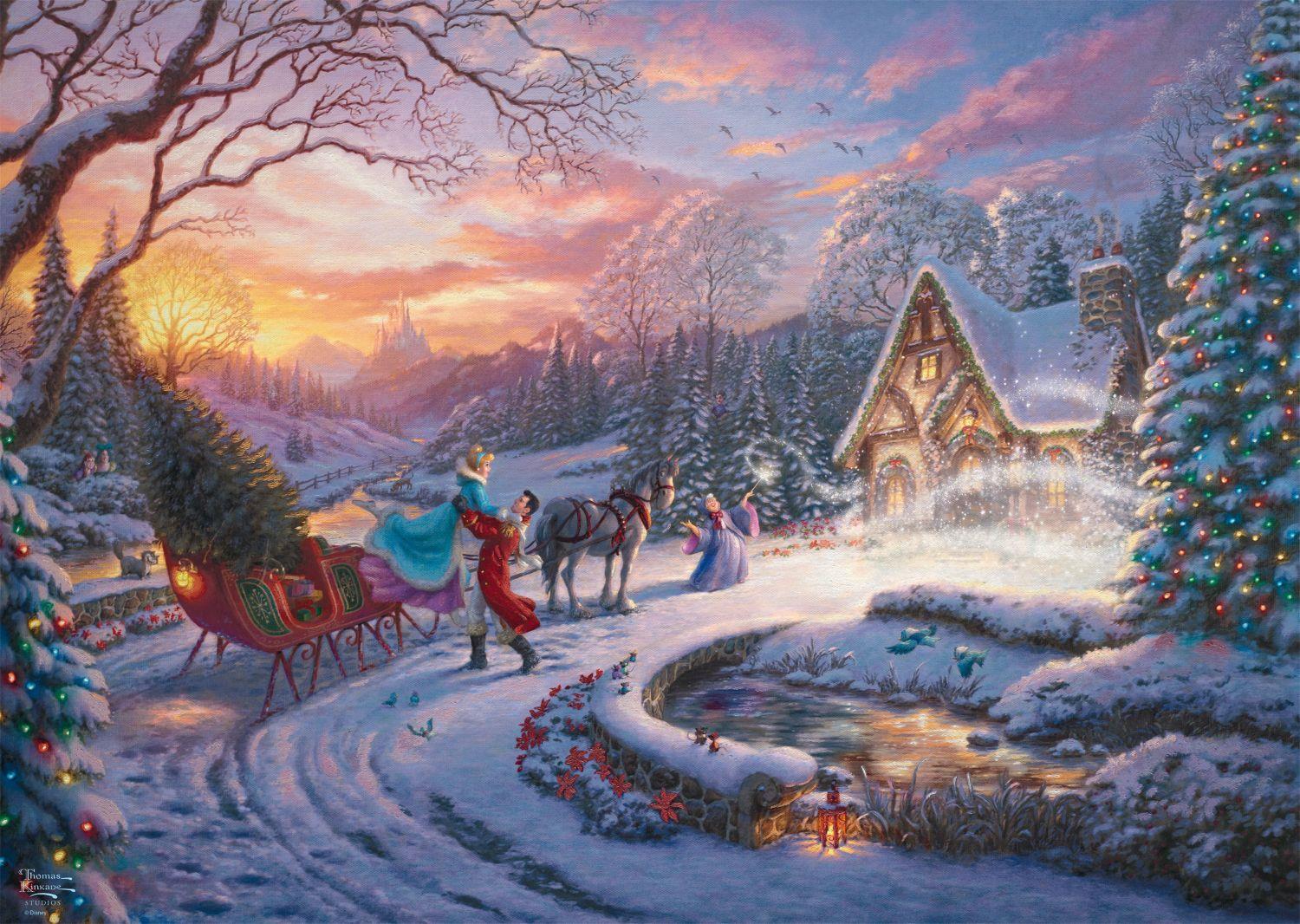 Schmidt Kinkade Disney Cinderella Bringing Home the Tree Jigsaw Puzzle (1000 Pieces)