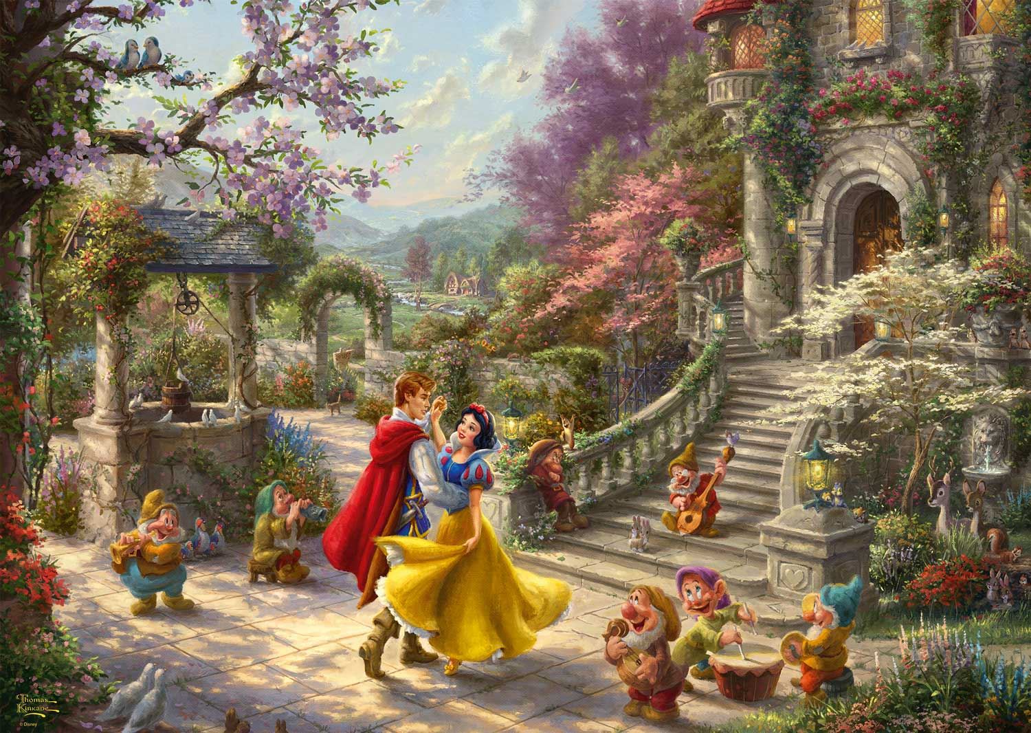 Schmidt Kinkade: Disney, Snow White Dancing with the Prince Jigsaw Puzzle (1000 pieces)