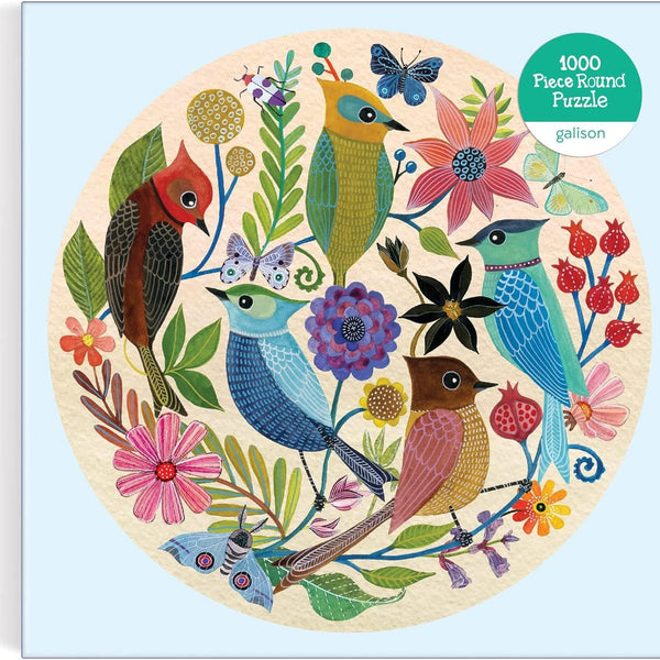 Galison Circle of Avian Friends Round Jigsaw Puzzle (1000 Pieces)