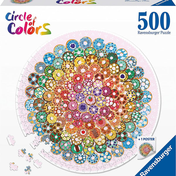Ravensburger Doughnuts Circle of Colours Circular Jigsaw Puzzle (500 Pieces)