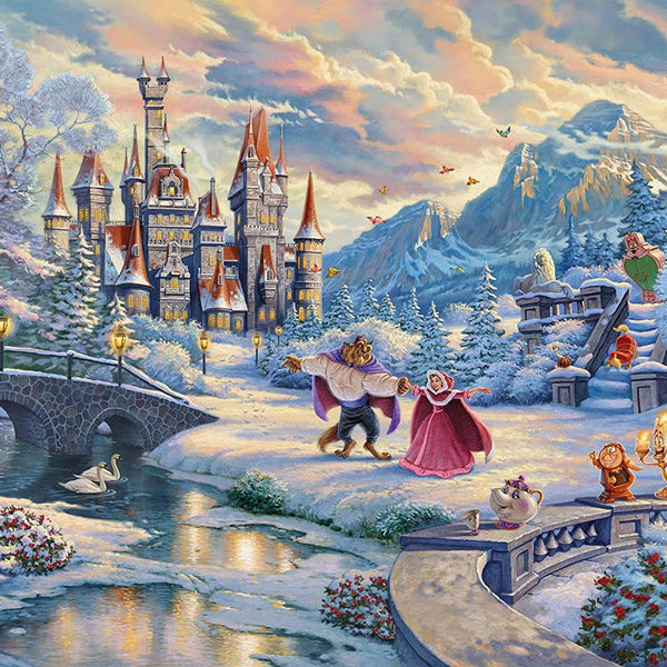 Schmidt Thomas Kinkade Disney Beauty & the Beast Winter Enchantment Jigsaw Puzzle (1000 Pieces)�