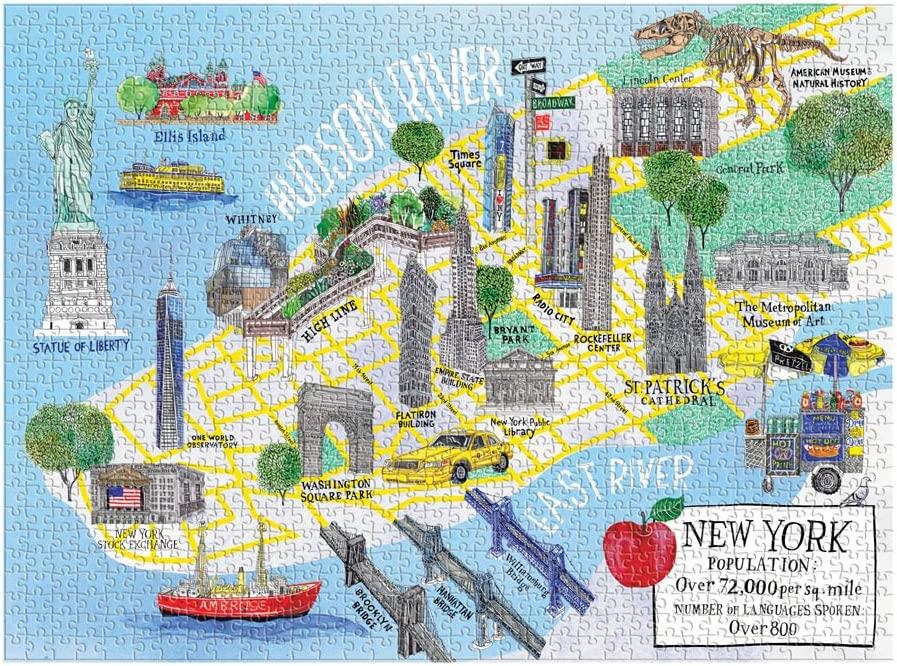 Galison New York City Map Jigsaw Puzzle (1000 Pieces)