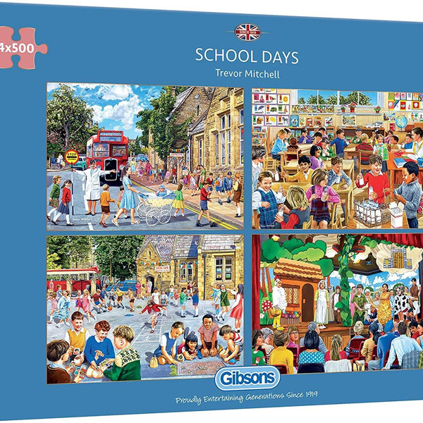 Gibsons School Days Jigsaw Puzzles (4 x 500 Pieces)