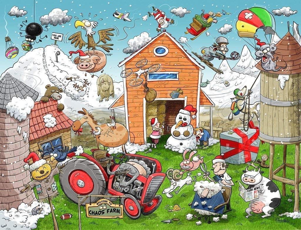 Christmas at Chaos Farm - Chaos no. 1 Jigsaw Puzzle (500 Pieces)