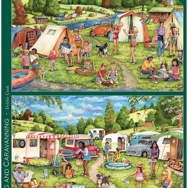 Falcon Deluxe Camping and Caravanning Jigsaw Puzzles (2 x 500 Pieces)