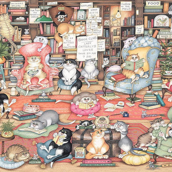 Ravensburger Crazy Cats Bingley's Bookclub Jigsaw Puzzle (1000 Pieces)
