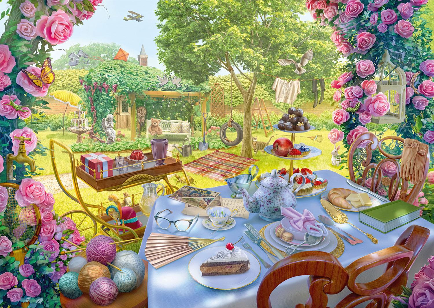 Schmidt June's Journey Tea in the Garden Jigsaw Puzzle (1000 Pieces)