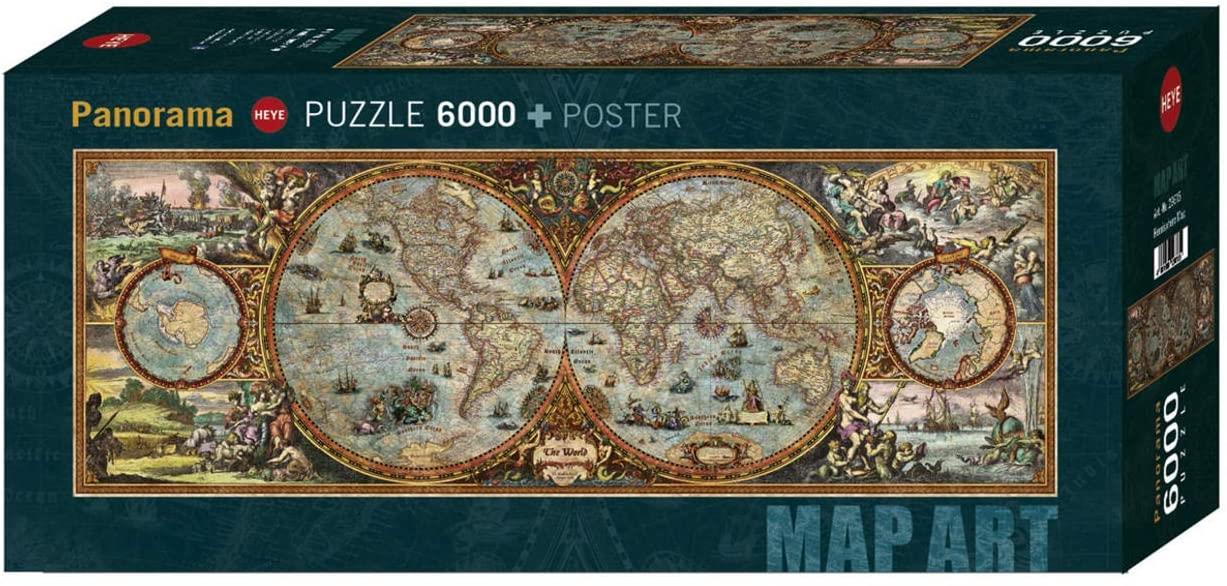Heye Hemisphere Map Panorama Jigsaw Puzzle (6000 Pieces)