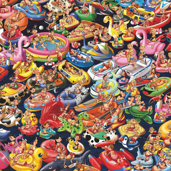 Piatnik Rubber Dinghies Floating Around Jigsaw Puzzle (1000 Pieces)
