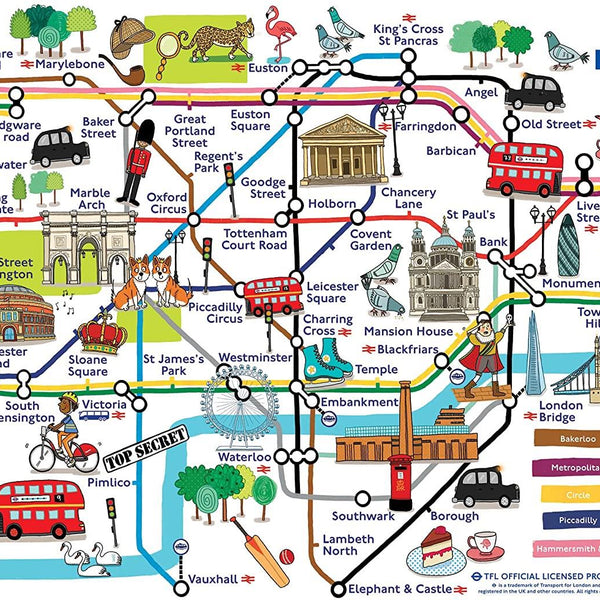 Gibsons Adventures on the London Underground Jigsaw Puzzle (250 XL Pieces)