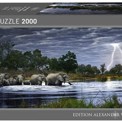 Heye Humboldt Herd of Elephants Panorama Jigsaw Puzzle (2000 Pieces)
