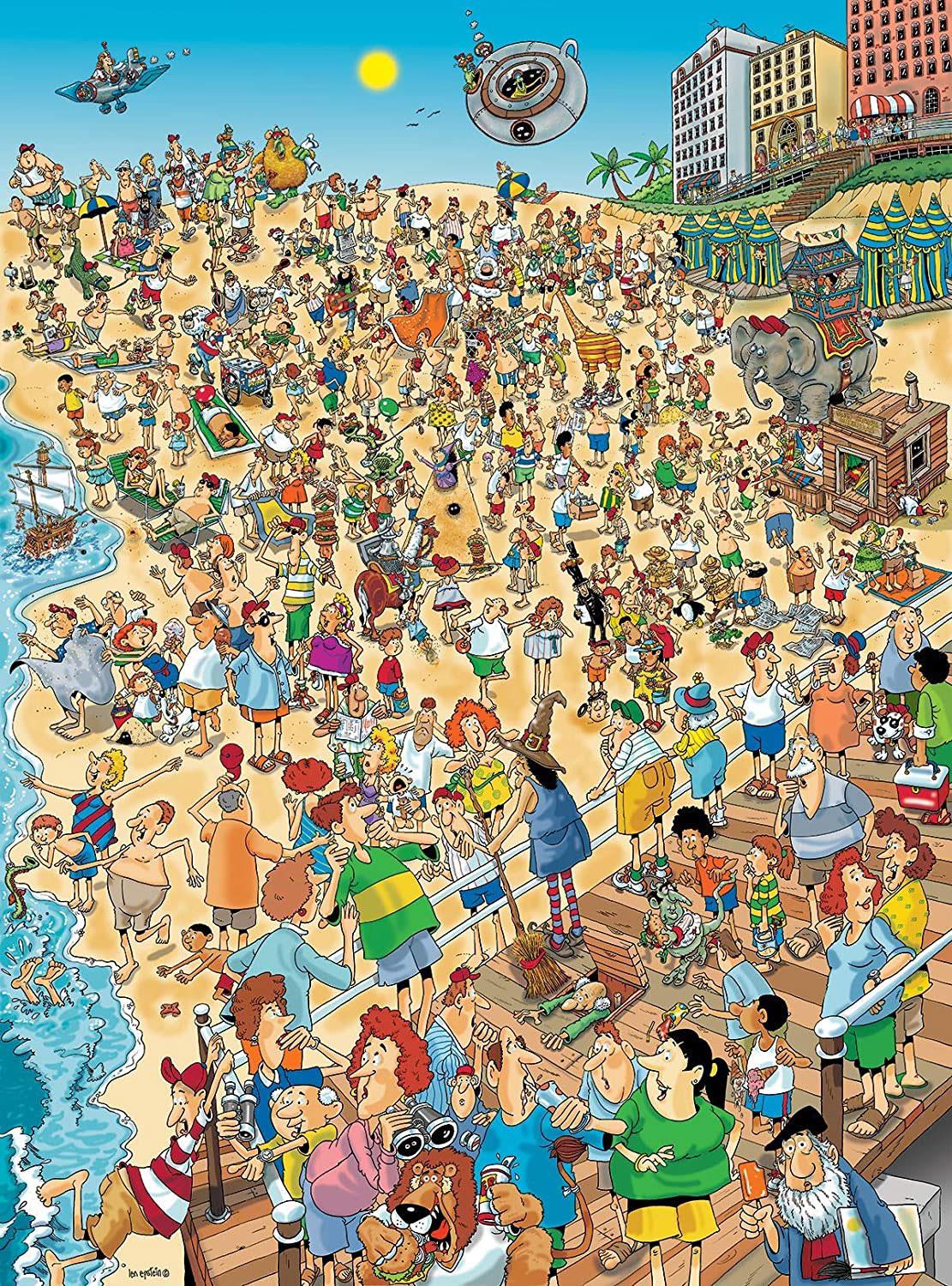 Day at the Beach - Len Epstein Jigsaw Puzzle (500 XL Pieces)