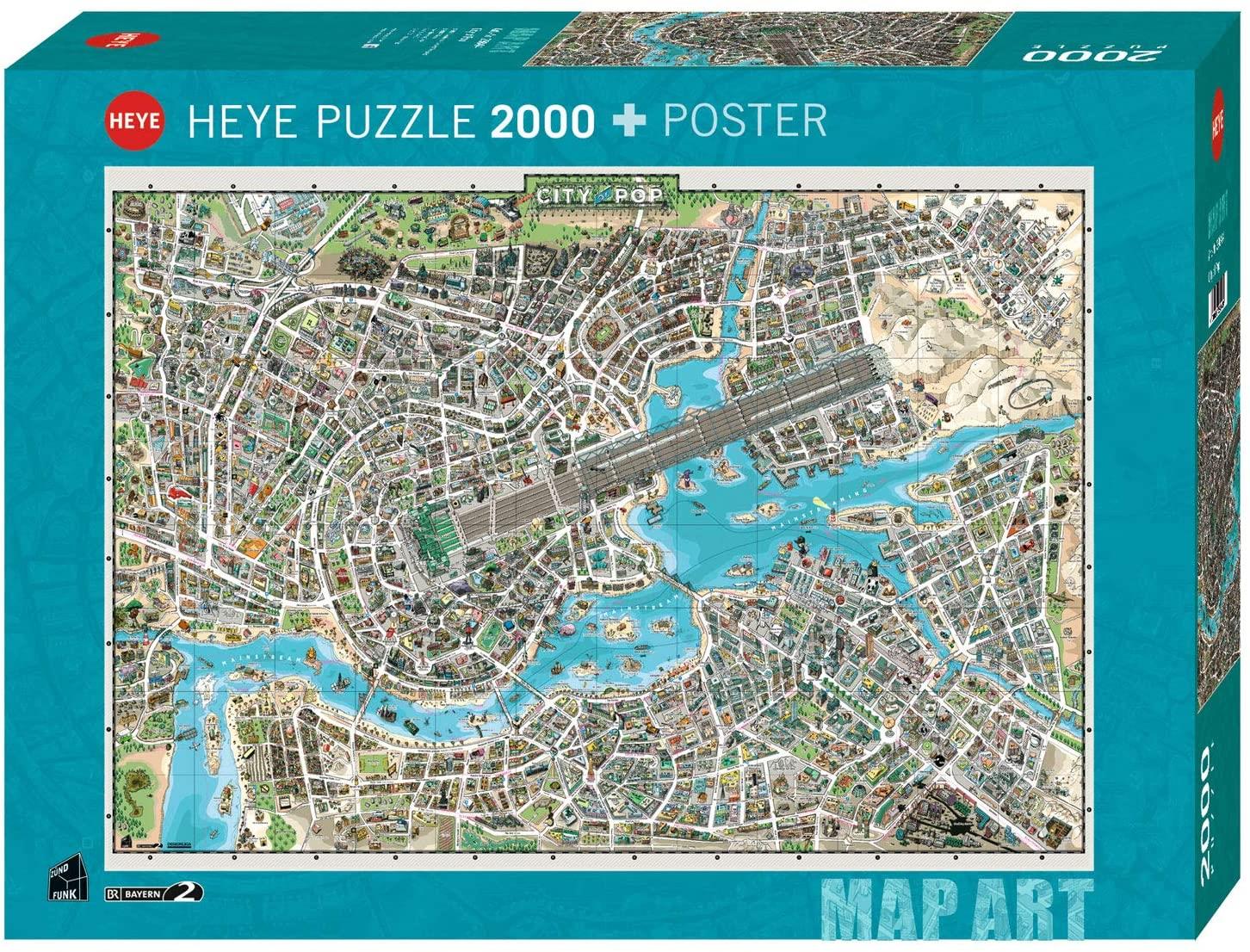 Heye City of Pop Map Art Jigsaw Puzzle (2000 Pieces)