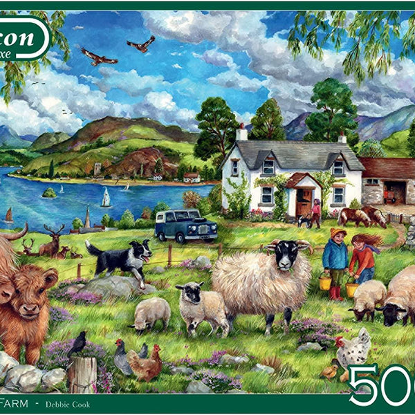 Falcon Deluxe Highland Farm Jigsaw Puzzle (500 Pieces)
