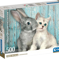 Clementoni Cat & Bunny Jigsaw Puzzle (500 Pieces)