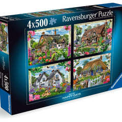 Ravensburger Happy Days No 10, Country Gardens Jigsaw Puzzles (4 x 500 Pieces)