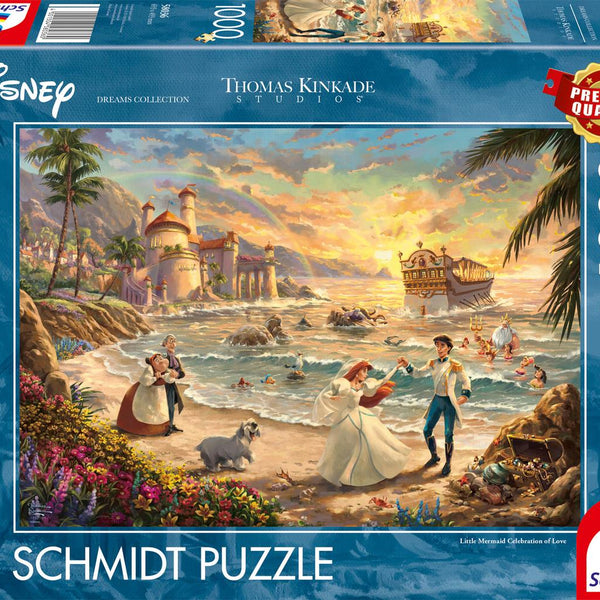 Schmidt Thomas Kinkade: Disney The Little Mermaid Celebration of Love Jigsaw Puzzle (1000 Pieces) DAMAGED  BOX