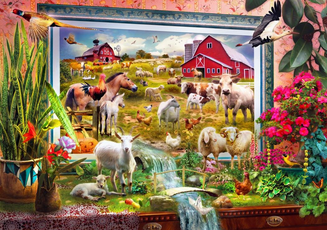 Bluebird Magic Farm Painting Jigsaw Puzzle (1000 Pieces)