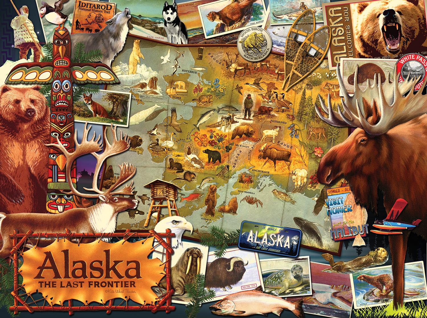 Sunsout Alaska, The Final Frontier - Ward Thacker Studio - Jigsaw Puzzle (1000 Pieces)