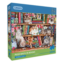 Gibsons Puss Back in Books Jigsaw Puzzle (500 XL Pieces)