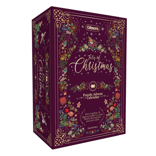 Gibsons Art File Tales of Christmas Advent Calendar 24 Mini Jigsaw Puzzles DAMAGED BOX