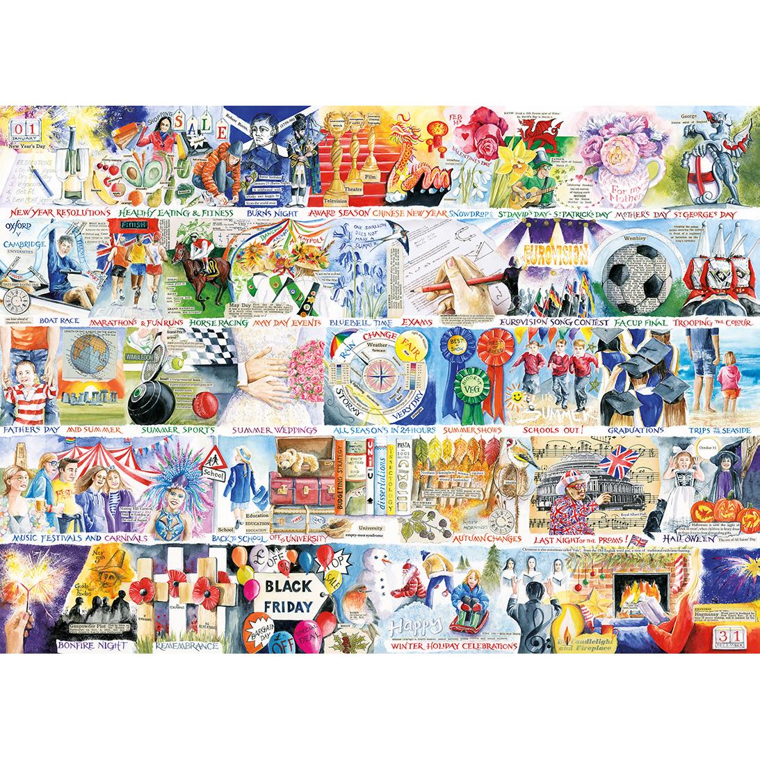 Gibsons A Year in Great Britain Jigsaw Puzzle (1000 Pieces)
